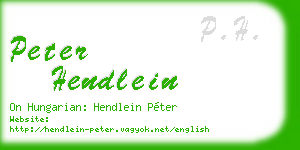 peter hendlein business card
