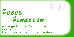 peter hendlein business card